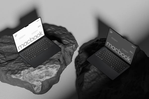 MacBook Mockups on Stone Surfaces