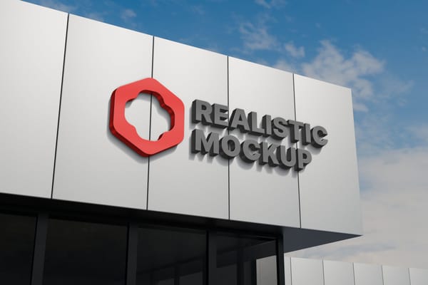 3d Building Sign Mockup