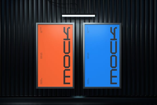 Poster Mockup with Highlighted by Light