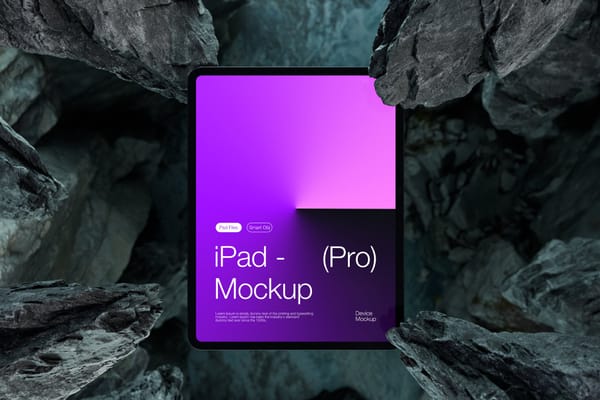 iPad Mockup with Stone Background