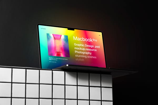 MacBook Pro Neon Display Mockup