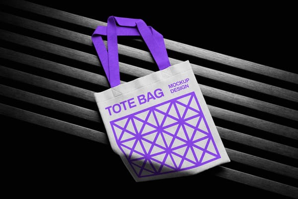 Tote Bag Mockup Highlighted by Lights