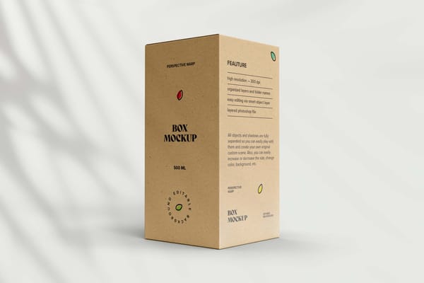 Craft Paper Box Mockup