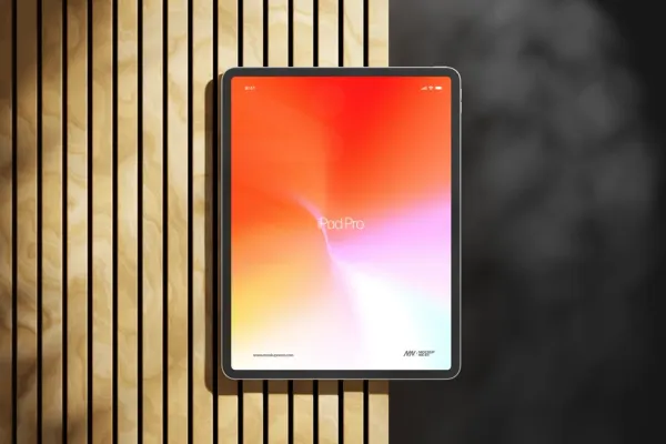 iPad Pro Mockup On Wood