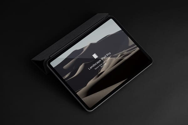 Landscape Cover Psd iPad Pro Mockup