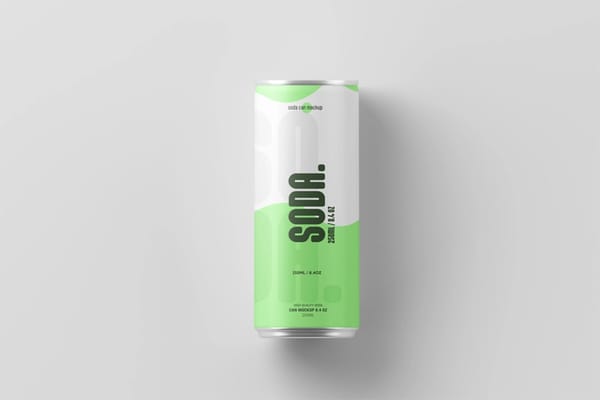 Soda Can Mockup From Top View
