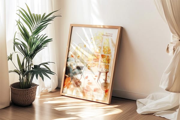 A3 Wooden Photo Frame Mockup