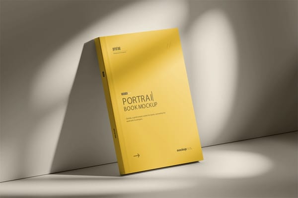 Portrait Book Cover Mockup In Soft Light
