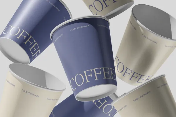 Floating Paper Cup Mockup