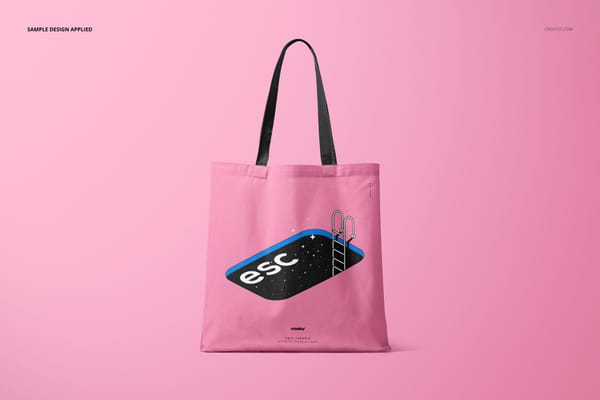 Pink Tote Bag Mockup