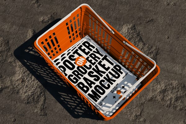 Poster on Grocery Basket Mockup