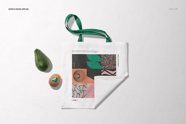 Totebag Mockup on White Wall
