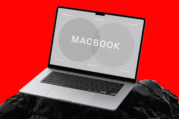Macbook Air On Stone Mockup