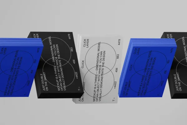 Geometric Stacked Business Card Mockup