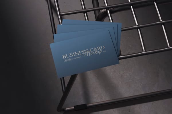 Business Card Mockup on Metal Frame