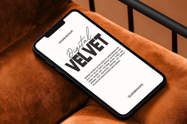 iPhone Mockup on Velvet Sofa