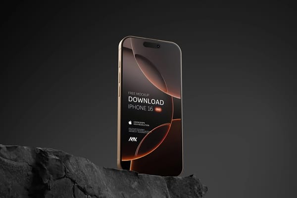 iPhone 16 Pro Mockup Desert Titanium Color