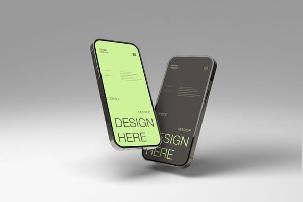 iPhone Mockup with Solid Background