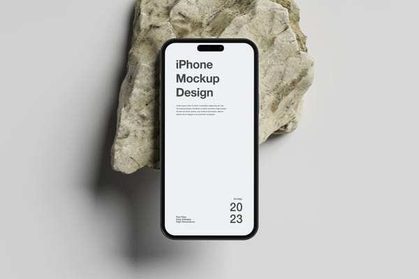 iPhone Mockup on Rocks