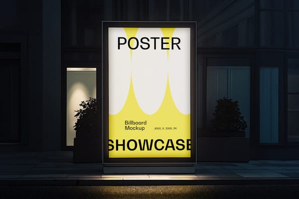 Lightbox Mockup At Night
