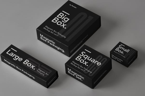 Magnetic Psd Box Packaging Mockup Set