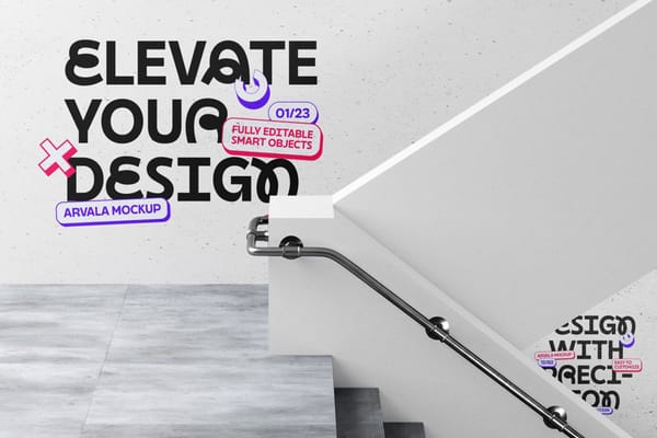 Stairway Wall Mockup