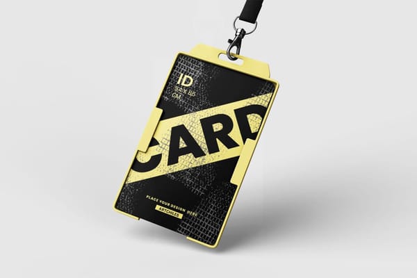 Flying ID Card Mockup