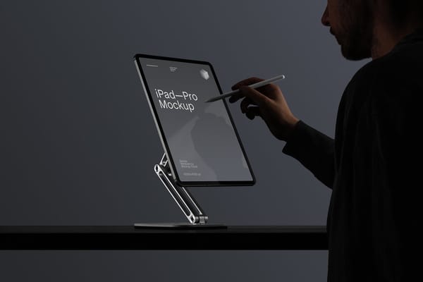 iPad Pro Mockup on Stand with Stylus