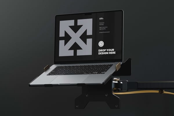 Macbook Mockup on Stand