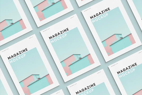 Magazine Cover Grid Mockup