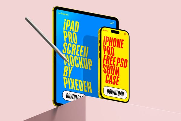 iPad Pro and iPhone Pro Showcase Screens Mockup