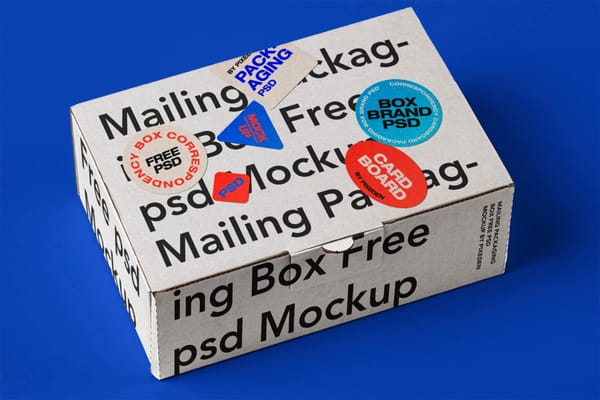 Mail Packaging Cardboard Box Mockup