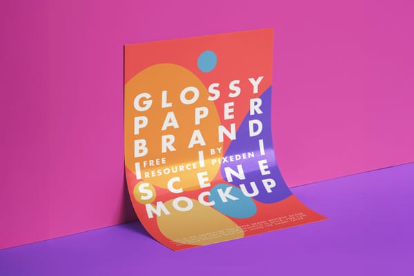 Branding Glossy Paper Mockup