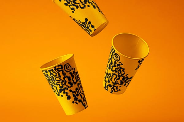 Falling Paper Cup Mockup