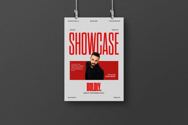 Hanging Spotlight Poster Mockup