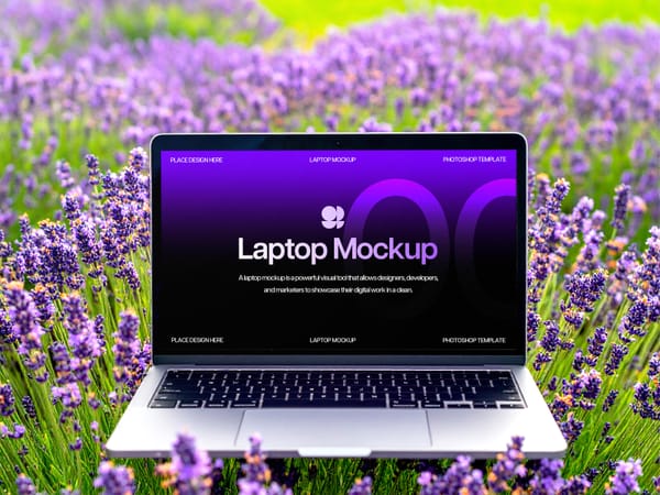 Lavender Field Laptop Mockup