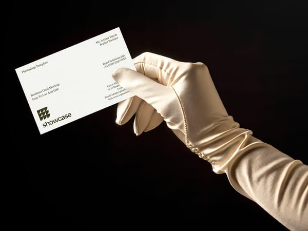 Gloved Hand Business Card Mockup