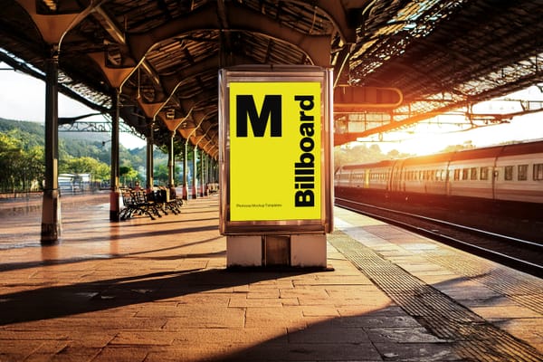 Stand Billboard Mockup on Station