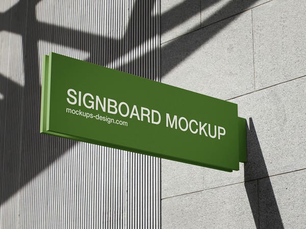 Rectangular Signboard Mockup