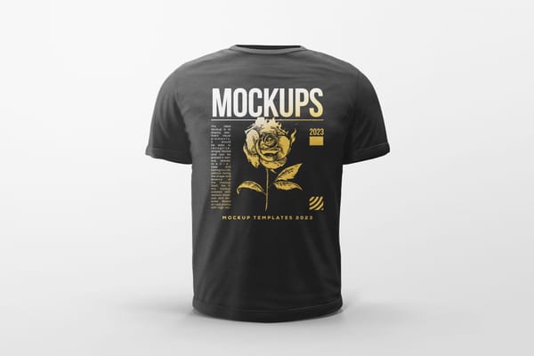 Stand Basic Male T-Shirt Mockup