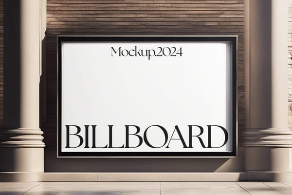Indoor Huge Rectangel Billboard Mockup