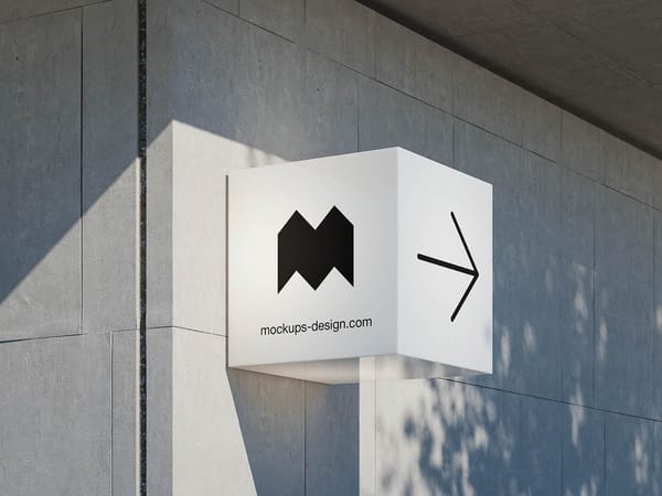 Cube Signboard Mockup
