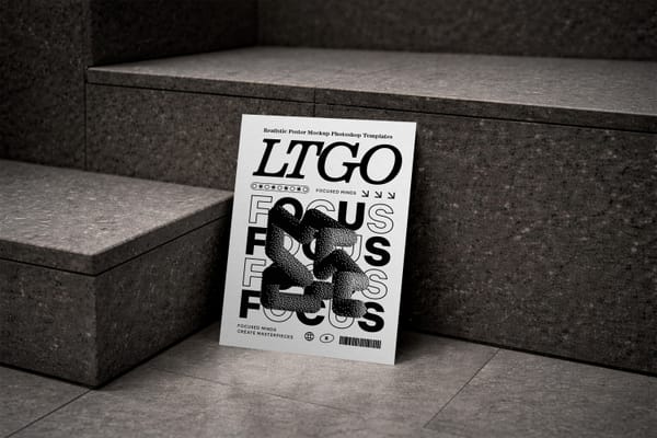 Concrete Focus Poster Mockup Scene