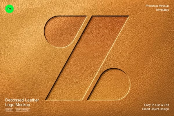 Debossed Leather Logo Mockup