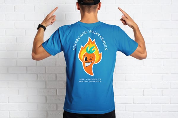 Elegant Back View T-Shirt Mockup