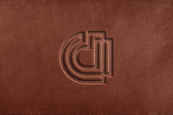 Leather Logo Mockup Brown Color