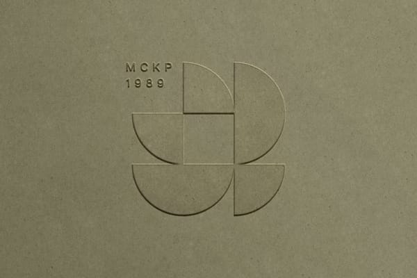 Modern Interlock Debossed Logo Mockup