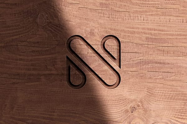 Modern Minimalist Logo Mockups Carved on Wood