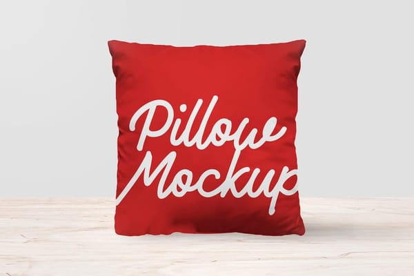 Red Pillow Mockup
