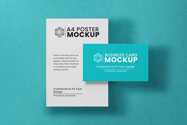 Tosca Business Card And Poster Mockup
